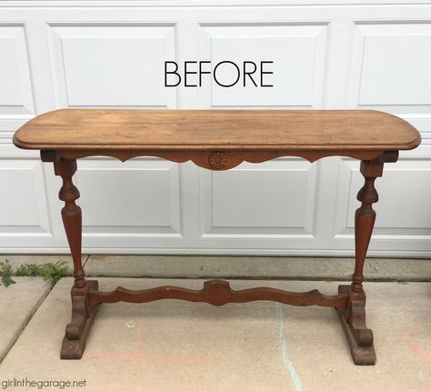 Update Console Table Diy, Antique Console Table Makeover, Sofa Table Flip, Chalk Paint Sofa Table, Upcycled Entry Table, Repurposed Console Table, Redo Entry Table, Sofa Tables Diy, Repurposed Sofa Table