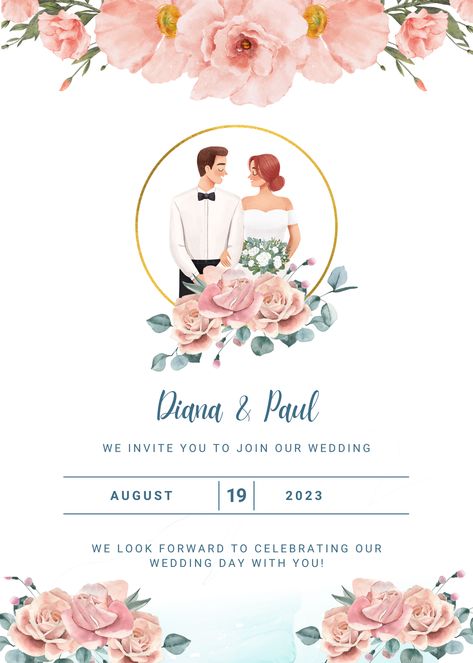 Digital Wedding Card Invitations | Wedding Re Reception Cards Invitation Design, Reception Cards Invitation, Wedding Card Writing, Weddingcard Invitation, Simple Wedding Invitation Card, Digital Wedding Card, Cartoon Wedding Invitations, Invitation Engagement, Save The Date Invite