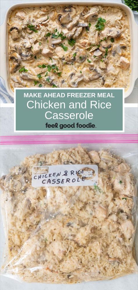 Easy Chicken And Rice Casserole, Freezing Cooked Rice, Rice Casserole Dishes, Pregnancy Freezer Meals, Freezer Casseroles, Freezer Soups, Gluten Free Freezer Meals, Soup Making, Chicken Freezer Meals