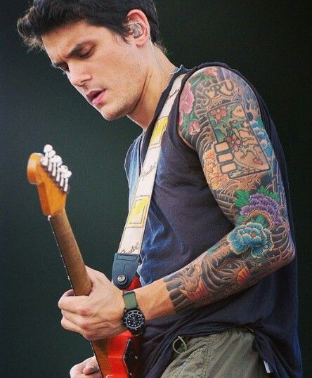 John Mayer-Tat love John Mayer Tattoo, John Mayer Guitar, John Mayer Concert, John Clayton, Music Genius, Guitar Tattoo, Pink Tumblr Aesthetic, Japanese Sleeve Tattoos, Japanese Sleeve