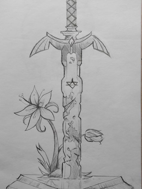 Sketches Of Swords, Croquis, Zelda Drawings Sketches, Link Drawing Easy, Legend Of Zelda Drawings, Swords Drawing, Zelda Doodles, Zelda Sketch, Link Sketch