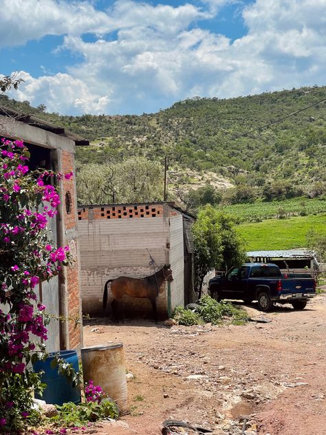 Mexico Cowboy Aesthetic, Mexican Pueblo Aesthetic, Mexican Neighborhood Aesthetic, El Rancho Aesthetic, Ranch In Mexico, Mexican Hacienda Aesthetic, Mexican Country Aesthetic, Rosarito Mexico Aesthetic, Rural Mexico Aesthetic