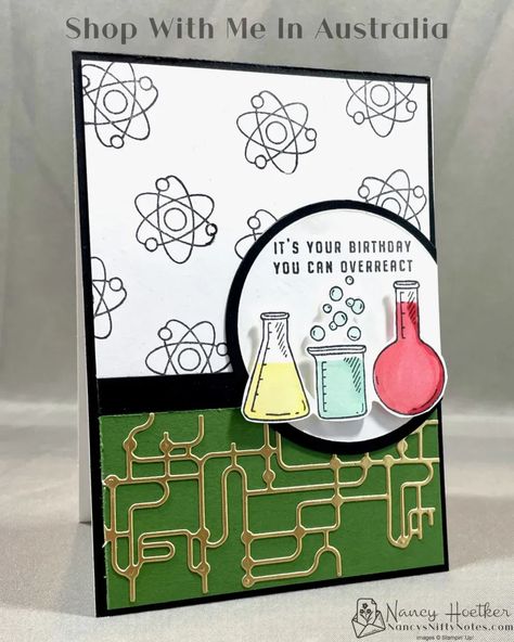 Science Birthday Cards, Stampin Up Its A Science, Teacher's Day Card Ideas, Mad Scientist Birthday, Scientist Birthday, File Decoration, Art Splash, The Chemist, Computer Code