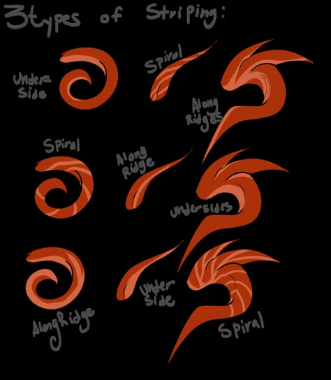 Drawing Reference Dragon, Horn Ideas Drawing, Horn Drawing Reference, Dragon Horns Reference, Types Of Horns, Horns Drawing References, Horn Reference, Horn Styles, Anime Horns