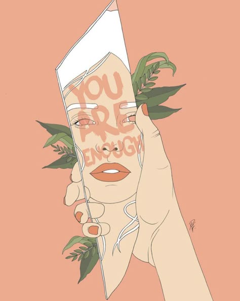 Body Positivity Art, Feminist Art, You Are Enough, Art And Illustration, In A World, Body Positivity, Pastel Colors, A World, Painting & Drawing