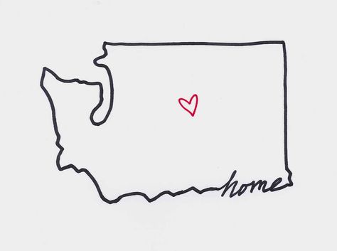 Washington state tattoo #home                                                                                                                                                                                 More Washington State Tattoo, Washington State Tattoos, Washington State Outline, Washington Tattoo, Pnw Tattoo, Tattoo Home, Year Tattoo, Random Tattoos, State Tattoos