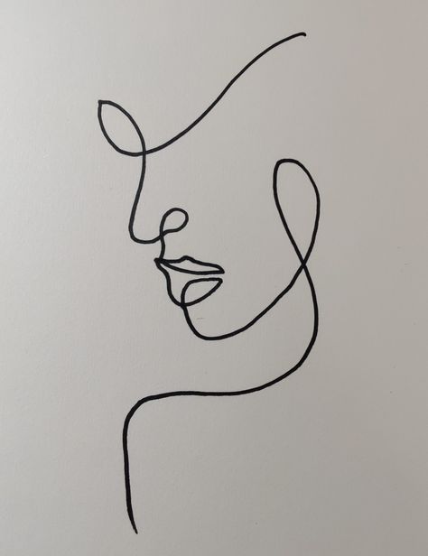 One Line Drawing Face, Line Drawing Face, English Gcse, Simple Face Drawing, Drink Logo, Draw Face, Simple Line Drawing, Gcse Revision, Face Outline