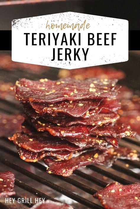 Sweet Beef Jerky Recipe, Homemade Teriyaki Beef Jerky, Beef Jerky Recipe Dehydrator, Homemade Beef Jerky Recipe, Jerky Recipes Dehydrator, Deer Jerky Recipe, Jerkey Recipes, Making Beef Jerky, Smoked Beef Jerky