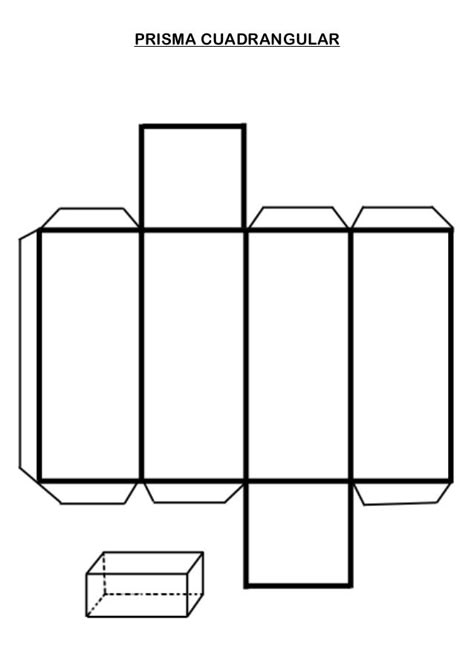 PRISMA CUADRANGULAR Patron Cube, 3d Shapes Activities, 3d Templates, Teaching Geometry, 3d Geometric Shapes, Printable Shapes, Math Charts, Shapes Activities, Math Projects