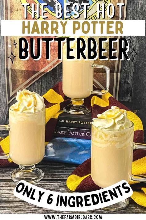 Harry Potter Hot Butter Beer Recipe, Hot Butterbeer Recipe Harry Potter, Butterbeer Coffee Recipe, Harry Potter House Drinks, Universal Butterbeer Recipe, Butter Beer Cookies Harry Potter, Butterbeer Recipe Hot, Butter Bear Harry Potter Recipe, Crockpot Butterbeer