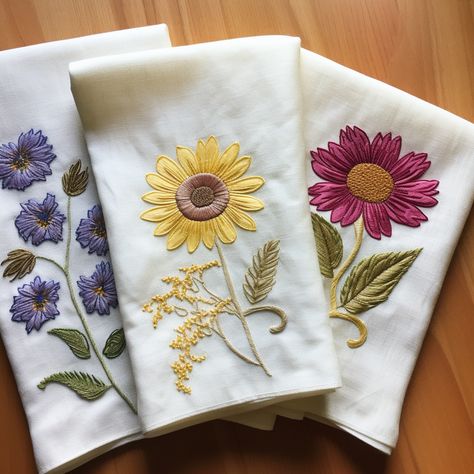 Mastering Embroidery on Flour Sack Dish Towels Embroidery Methods, Tea Towel Embroidery, Dish Towel Embroidery, Tea Towels Embroidery, Vintage Style Kitchen, Flour Sack Dish Towels, Diy Towels, Flour Sack Kitchen Towels, Diy Embroidery Designs