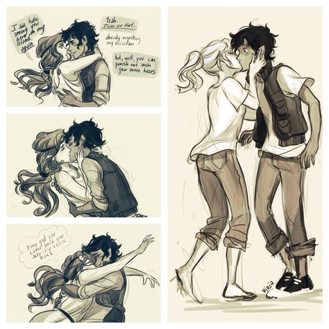 CALEO. (Calypso has shorter hair in the right one, but they're all her) Leo Valdez X Reader, Leo And Calypso, Trials Of Apollo, Kane Chronicles, Leo Valdez, Percy Jackson Art, Viria, Rick Riordan Books, Percy Jackson Books