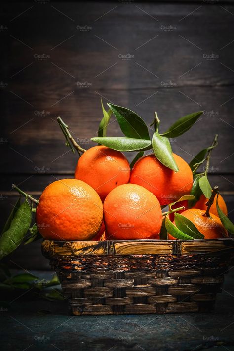 Tangerines with green leaves by VICUSCHKA on @creativemarket Green Fruits And Vegetables, Grapefruit Tree, Fruit Health Benefits, Plum Jam, Fruit Benefits, Rustic Background, Kinds Of Fruits, Natural Fertilizer, Event Poster Design