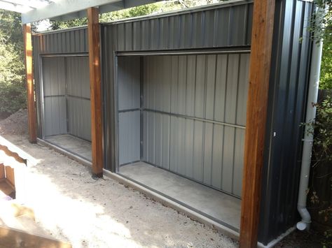 Carport Makeover, Carport With Storage, Carport Sheds, Roller Door, Backyard Storage Sheds, Diy Storage Shed, Storage Lockers, Custom Sheds, Backyard Storage