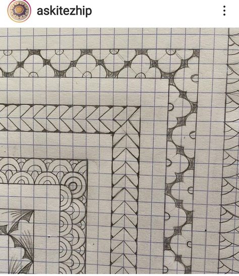 Grid Paper Art Drawings, Graph Paper Journal, Grid Design Pattern, Graph Paper Designs, Graph Paper Drawings, Blackwork Patterns, Page Borders Design, Geometric Pattern Art, Graph Paper Art