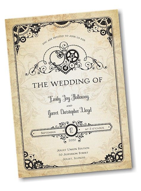 Heart of Steampunk Wedding Invitation Peaky Blinders Wedding Invitations, Steampunk Party Decorations, Victorian Steampunk Wedding Decor, Steampunk Wedding Decorations, Steampunk Invitation, Vintage Gothic Wedding Invitations, Steampunk Wedding Invitations, Victorian Inspired Wedding Invitation, Steampunk Wedding Themes