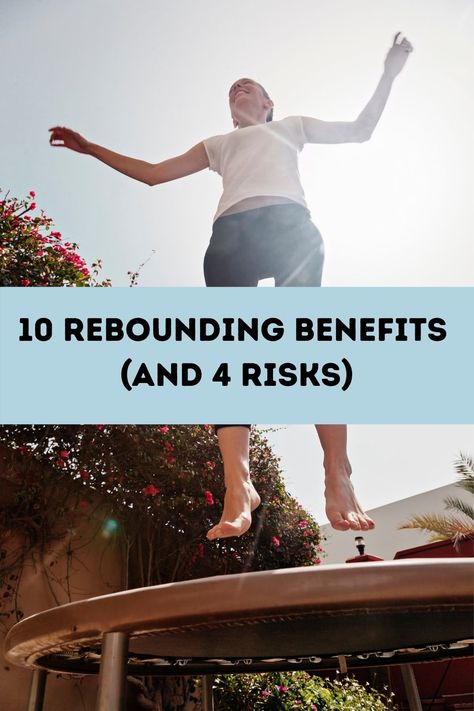 Rebounding Benefits and Risks Benefits Of Jumping On Trampoline, Trampoline Workout Before And After, Benefits Of Trampoline Jumping, Trampoline Benefits Rebounding, Rebound Trampoline Workout, Benefits Of Rebounding Exercise, Rebounder Before And After, Trampoline Exercises Workouts, Trampoline Benefits