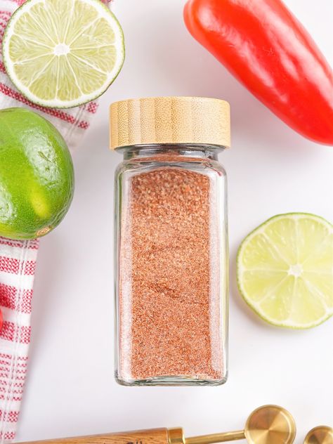 Make your own Tajin seasoning at home with lime crystals, chili powders, and salt. Perfect for fruits, meats, and cocktails! Tajin Seasoning Recipe, Tajin Seasoning, Mexican Rice Recipes, Spicy Seasoning, Seasoning Recipe, Bread Appetizers, Spices And Seasonings, Mexican Recipes, Seasoning Recipes