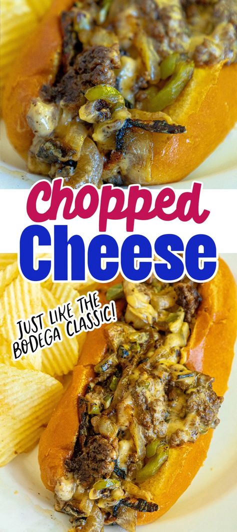 Chopped Cheese Sandwich - Sweet Cs Designs Ground Beef Peppers, Chopped Cheese Sandwich, Sweet Potato Chips Baked, Chopped Steak, Chopped Cheese, Cheese Steak Sandwich, Sub Sandwiches, Lost 100 Pounds, Steak Sandwich