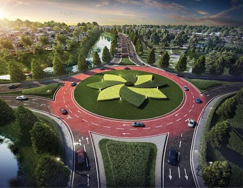 S P Setia gears up for more launches in 2017 Roundabout Design Landscape, Roundabout Landscape, Roundabout Design, Garden Ideas Australia, Public Garden Architecture, Garden Grid, Eco Park, Small Garden Landscape, Basil Leaf