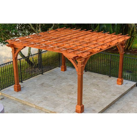 Experience the natural beauty of Best Redwood Pacific Redwood Double Beam Premium Pergola. Create the perfect spot for lounging, dining, and relaxation in your outdoor patio. Make this Pacific Redwood Double Beam Premium Pergola your own. Redwood Pergola, Pergola Wood, Vinyl Pergola, Steel Pergola, Backyard Garden Landscape, Metal Pergola, Wood Pergola, Aluminum Pergola, Pergola Canopy