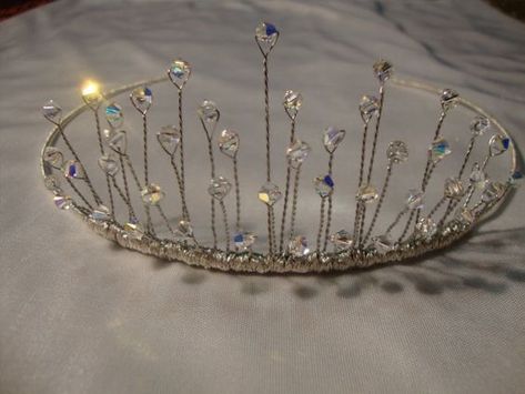 Diy Crystal Crown, Beaded Tiara, Diy Tiara, Wire Crown, Handmade Tiaras, Bridal Fashion Jewelry, Handmade Wire Jewelry, Wedding Tiara, Tiaras And Crowns