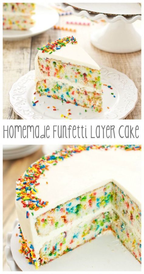 Funfetti Layer Cake| From: sweetpeaskitchen.com Funfetti Layer Cake, Cupcakes Funfetti, Confetti Cake, Funfetti Cake, Birthday Cupcakes, Homemade Cakes, Sweets Treats, Cakes And More, Cupcake Recipes