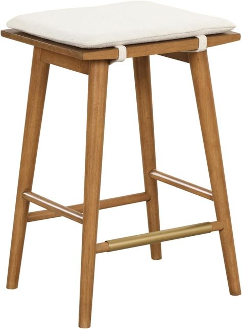 Nathan James Barker Classic Counter Height Wood Barstool with Leather Removable Cushion, Backless Island 24" Bar Stool for Kitchen, Chestnut Brown : Amazon.ca: Home Brown Loveseat, Kitchen Brown, Real Wood Furniture, Nathan James, Island Stools, Farmhouse Dining Room Table, Counter Stools Backless, Stools For Kitchen Island, Backless Bar Stools