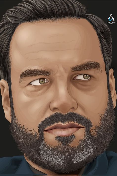 vector portrait of man looking towards right side Pankaj Tripathi, National Film Awards, Vector Portrait, Portraits From Photos, Film Awards, Graphic Design Services, Television Show, To Meet, Graphic Designer