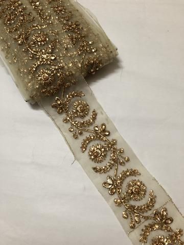 Embroidery lace with heavy stone and pearl work on net Boss Fashion, Borders Online, Lace Fancy, Lace Costume, Simple Hand Embroidery Patterns, Pearl Work, Lace Crafts, Beaded Lace Fabric, Lace Accessories