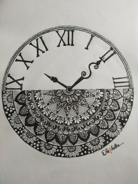 Clock Mandala Art, Clock Mandala, Best Mother Quotes, Mandala Drawings, Everyday Crafts, Zentangle Ideas, Mandala Artwork, Bangles Design, Strange Things