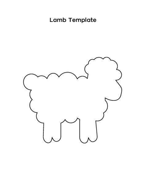 Lamb Template Passover Lamb Craft, Washcloth Crafts Diy, Lamb Template, Sheep Outline, Sheep Template, Magnetic Slime, Lamb Craft, Lord's Supper, Washcloth Crafts