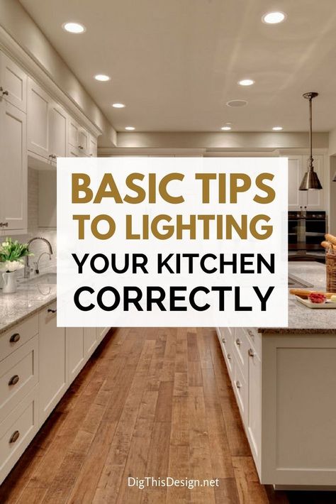 Kitchen Can Lights, Can Lights In Kitchen, Canned Lighting, Recessed Lights In Kitchen, Small Kitchen Lighting, Bathroom Recessed Lighting, Lights Over Kitchen Island, Kitchen Lighting Design, Basic Kitchen