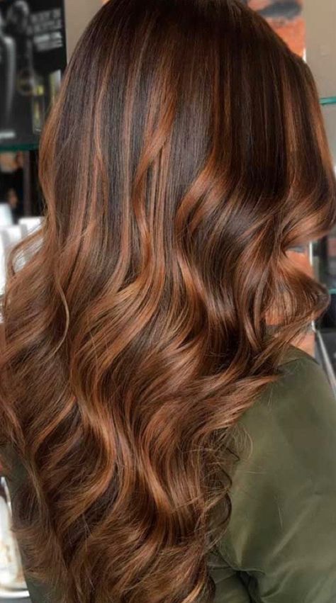 Highlights Inspiration, Auburn Balayage, Rambut Brunette, Hair Pics, Copper Balayage, Chestnut Hair, Blonde Balayage Highlights, Chestnut Hair Color, Colored Hair Tips