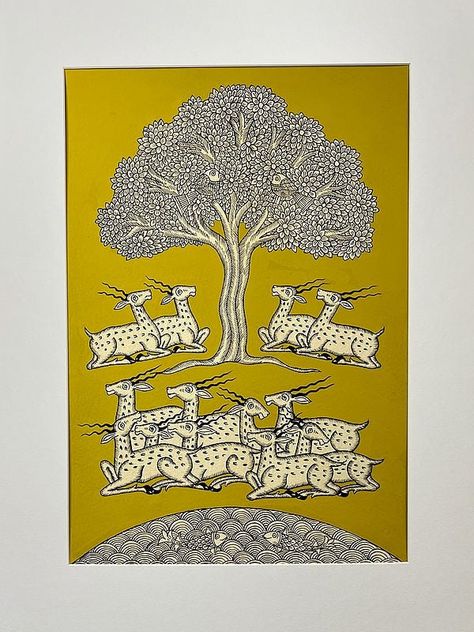 Phad Art Paintings, Gonda Art, Mythological Paintings, Phad Painting, Indian Motif, Gond Art, Tree Of Life Painting, Gond Painting, Kids Art Galleries