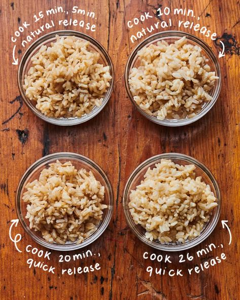 The Best Method for Brown Rice in the Instant Pot | Kitchn Brown Rice Instapot, Cooking Brown Rice In Instant Pot, Brown Rice In Ninja Foodi, Brown Rice In Pressure Cooker, Insta Pot Brown Rice, How To Cook Brown Rice In Instant Pot, Instant Pot Rice Brown, Instapot Brown Rice Recipes, Instant Pot Brown Rice Recipe