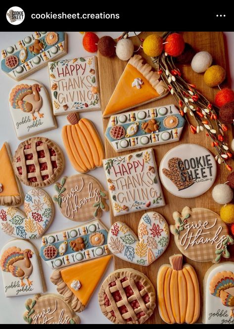 Fall Plaque Cookies, Shopping Cookies Decorated, Happy Thanksgiving Sugar Cookies, Unique Decorated Cookies, Pumpkin Birthday Cookies Decorated, Thanksgiving Cookie Platter Decorated, Thanksgiving Cookies For Teachers, Thanksgiving Themed Sugar Cookies, Plaid Royal Icing Cookies