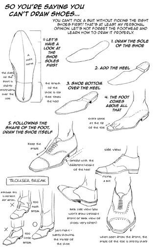 Male shoe tutorial Draw Tutorial, Shoes Drawing, Mens Style Guide, Art Instructions, Drawing Clothes, Drawing Lessons, Drawing Skills, Character Design References, Drawing Tips