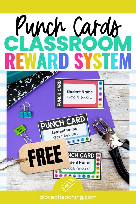 Student Reward System, School Behavior Chart, Creative Teaching Ideas, Behavior Punch Cards, Classroom Reward System, Summer Math Activities, Reward System For Kids, Reading Rewards, Behavior Goals