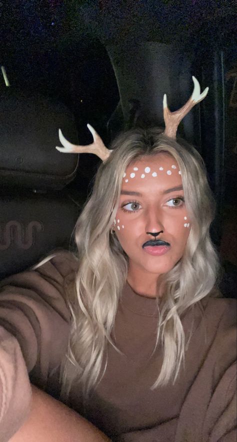 Couple Halloween Costumes Doe And Hunter, Deer Hunter Couple Costume, Hunter And Dear Costumes, Deer And Hunter Costume Friends, At Home Halloween Costumes For Couples, Doe And Hunter Couple Costume, Deer Antler Costume, Hunger And Deer Couple Costume, Cute Reindeer Costume