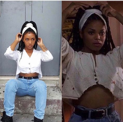 Janet Jackson Poetic Justice Halloween costume Black 90s Fashion, 90s Party Outfit, 90s Fashion Outfits Hip Hop, Looks Hip Hop, Outfits Black Women, Girls Winter Fashion, 90s Inspired Outfits, 90s Hip Hop Fashion, Fashion Teenage Girls