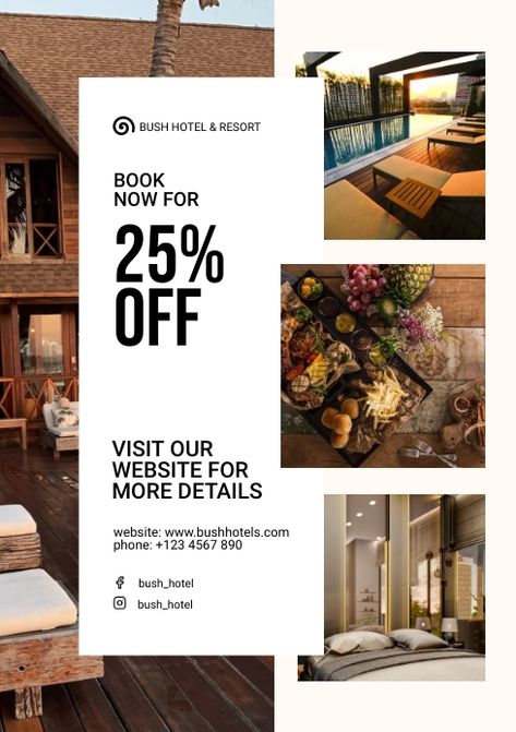 Hotels Poster Design, Hotel Offers Design, Hotel Offer Poster, Hotel Advertising Design Poster, Hotel Template Design, Hotel Magazine Design, Hotel Flyer Design Inspiration, Luxury Hotel Poster Design, Hotel Promotion Ideas