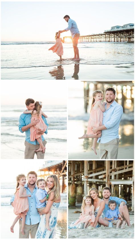 Family Beach Outfits, Family Of 4 Beach Pictures, Pier Family Photoshoot, Beach Dunes Photoshoot, Sunrise Beach Photoshoot Family, Pier Family Photos, Family Sunset Photoshoot Beach, Coronado Beach Family Photos, Family Beach Pier Pictures