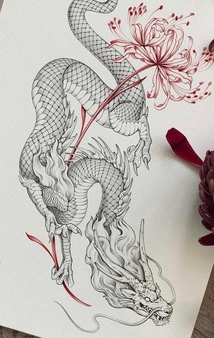 Dragon Tattoo Drawing, Dragon Tattoo Art, Chinese Dragon Tattoos, Japanese Dragon Tattoo, Dragon Sleeve Tattoos, Dragon Sketch, Dragon Tattoo Designs, Tattoo Style Drawings, Japanese Dragon