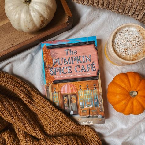 Pumpkin Spice Cafe Book Aesthetic, Books And Food, Fall Bookstagram Ideas, Fall Bookstagram, The Pumpkin Spice Cafe, The Pumpkin Spice Cafe Book Aesthetic, The Pumpkin Spice Cafe Book, Autumn Reads, Books Autumn