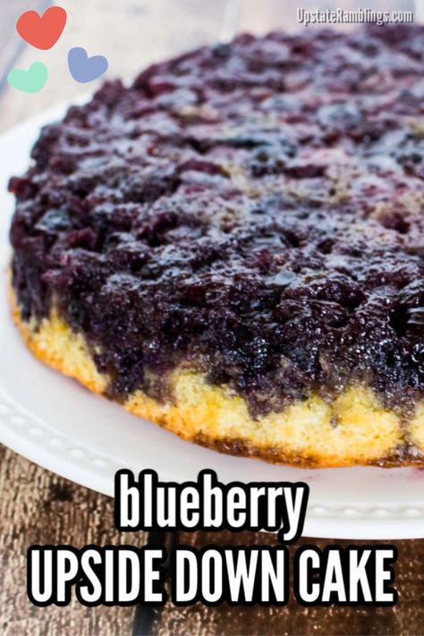 Blueberry Upside Down Cake, Resipi Kek, Blueberry Cake Recipes, Blueberry Desserts, Slow Cooker Desserts, Oreo Dessert, Blueberry Cake, Blueberry Recipes, Upside Down Cake