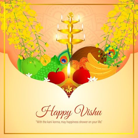 Vector illustration of happy vishu wishe... | Premium Vector #Freepik #vector #hindu-festival #indian-festival #vishnu #festival-post Happy Vishu Wishes, Vishu Wishes, Happy Vishu, Festival Post, Hindu Festival, Indian Festival, Vector Photo, Premium Vector, Graphic Resources