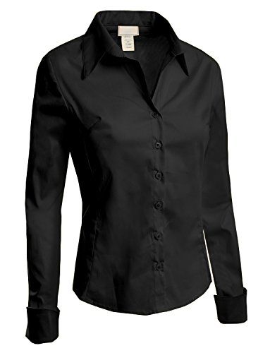 Business Casual Blouse, Formal Wear Women, Button Down Dress Shirt, Slim Fit Dress Shirts, Women's Button Down Shirt, Fitted Blouses, Fitted Dress Shirts, Basic Long Sleeve, Top Summer