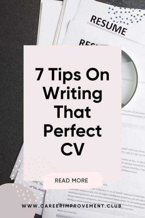 CV Tips | 7 Tips On Writing That Perfect CV Cv Design Template Free, Professional Cv Template Free, Cv Writing Tips, Cv Design Professional, Writing A Cv, Perfect Cv, Good Cv, Cv Tips, Cv Design Template