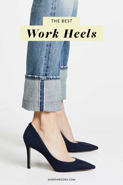 most-comfortable-work-heels Comfortable Heels For Work, Comfortable Work Heels, Comfortable Office Shoes, Wear Heels Comfortably, Comfortable Black Heels, Heels Work Outfit, Business Casual Heels, Most Comfortable High Heels, Professional Heels